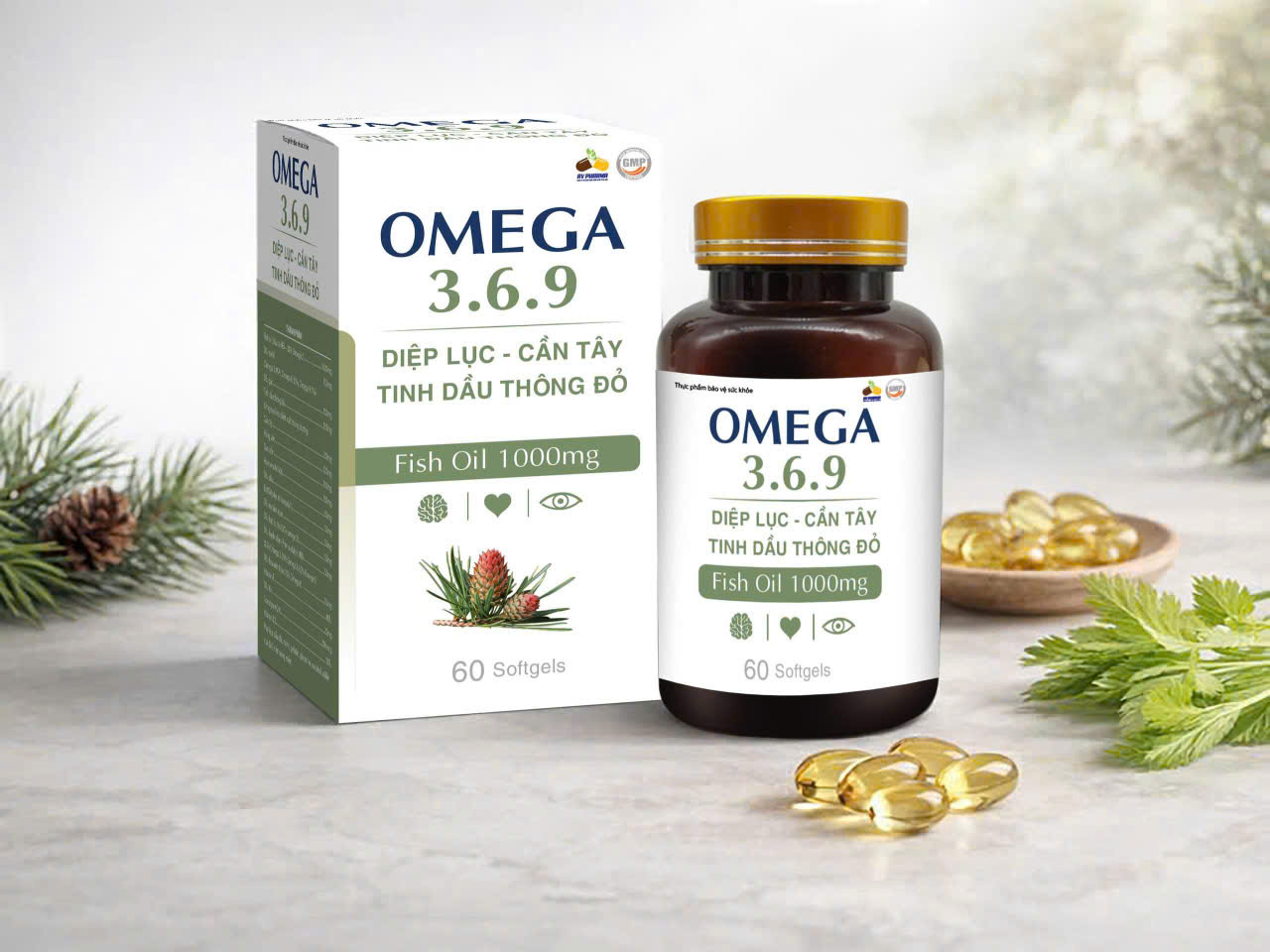 OMEGA 3.6.9 DIỆP LỤC- CẦN TÂY- TINH DẦU THÔNG ĐỎ